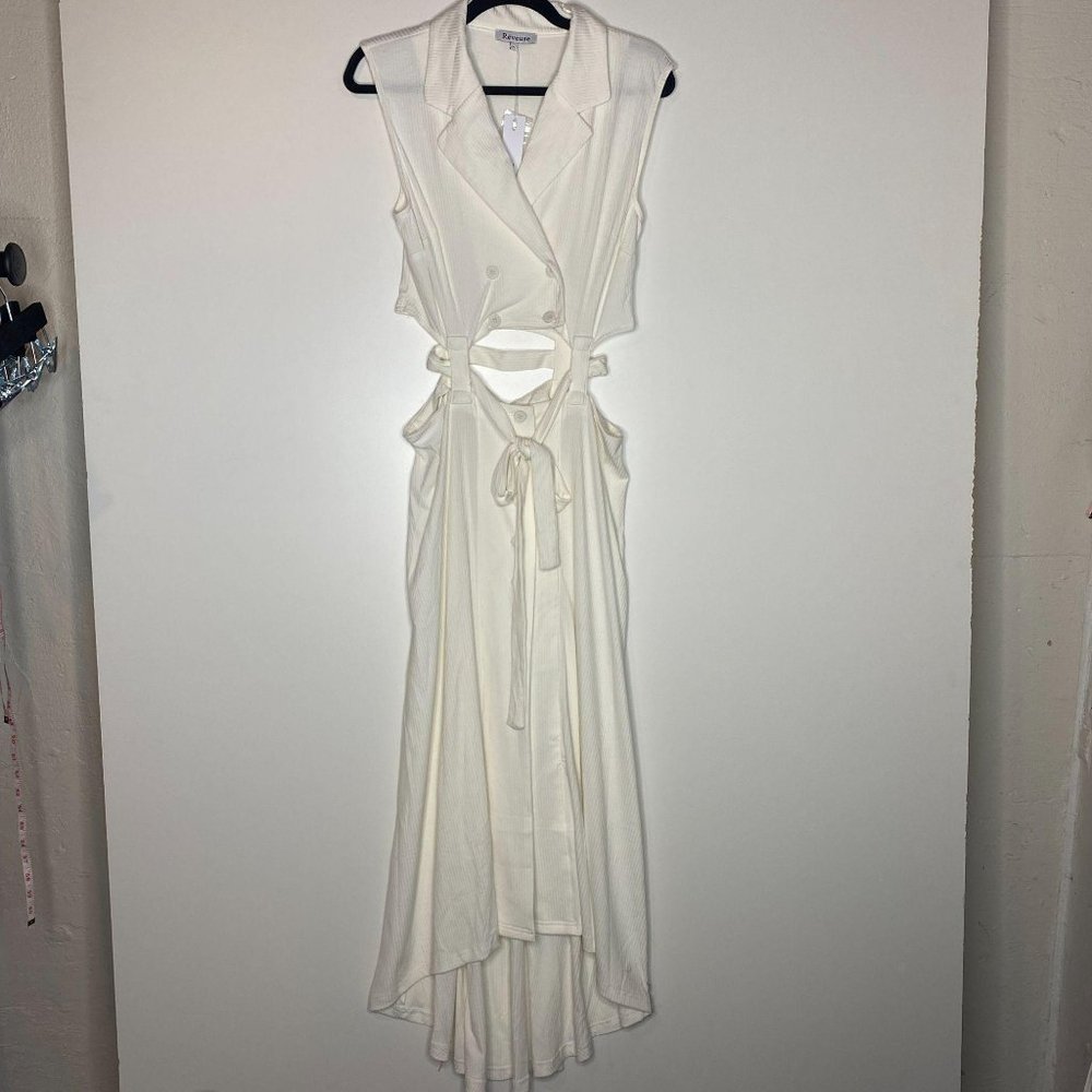 Reveuse Collective Cutout Button Down Midi Dress
